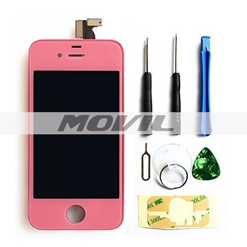 iPhone4S screen replacement repair parts kit Full Front Glass pink